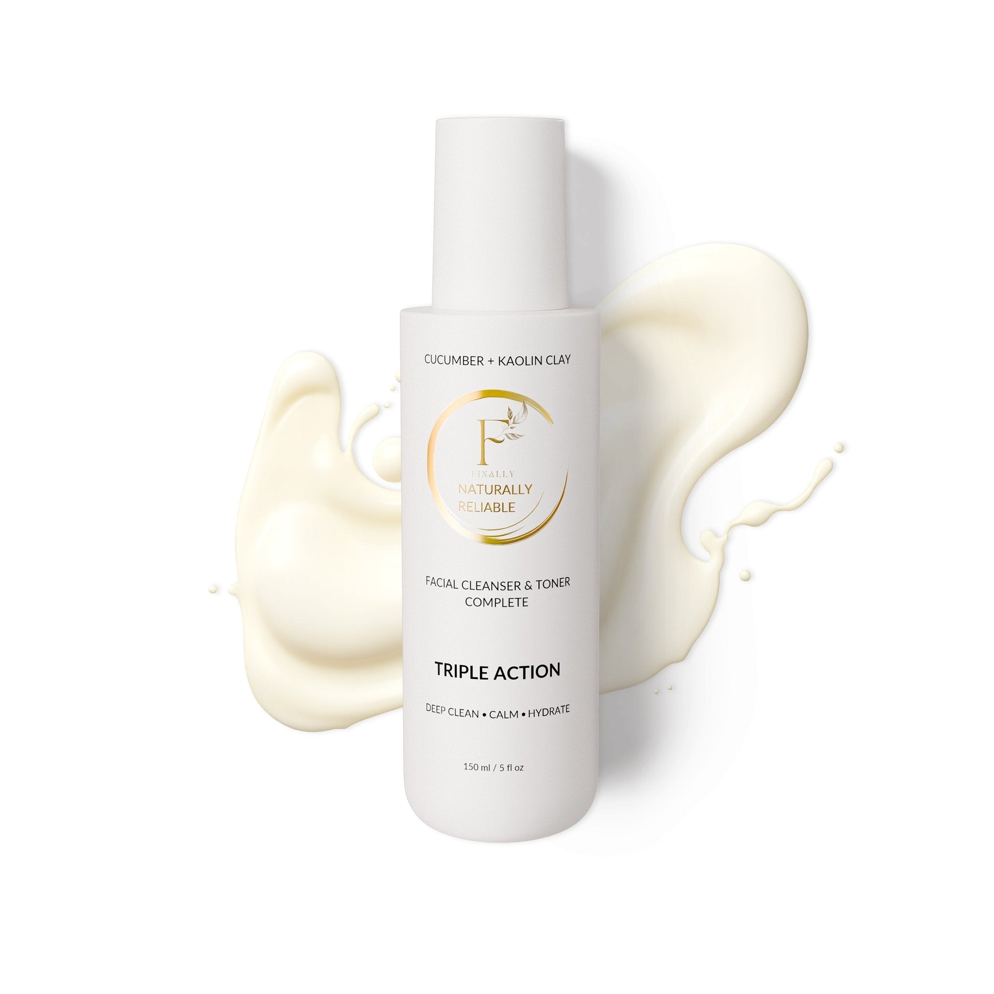 *New*Dual Action Natural Face Wash & Toner | Cucumber + Kaolin Clay - Finally All Natural