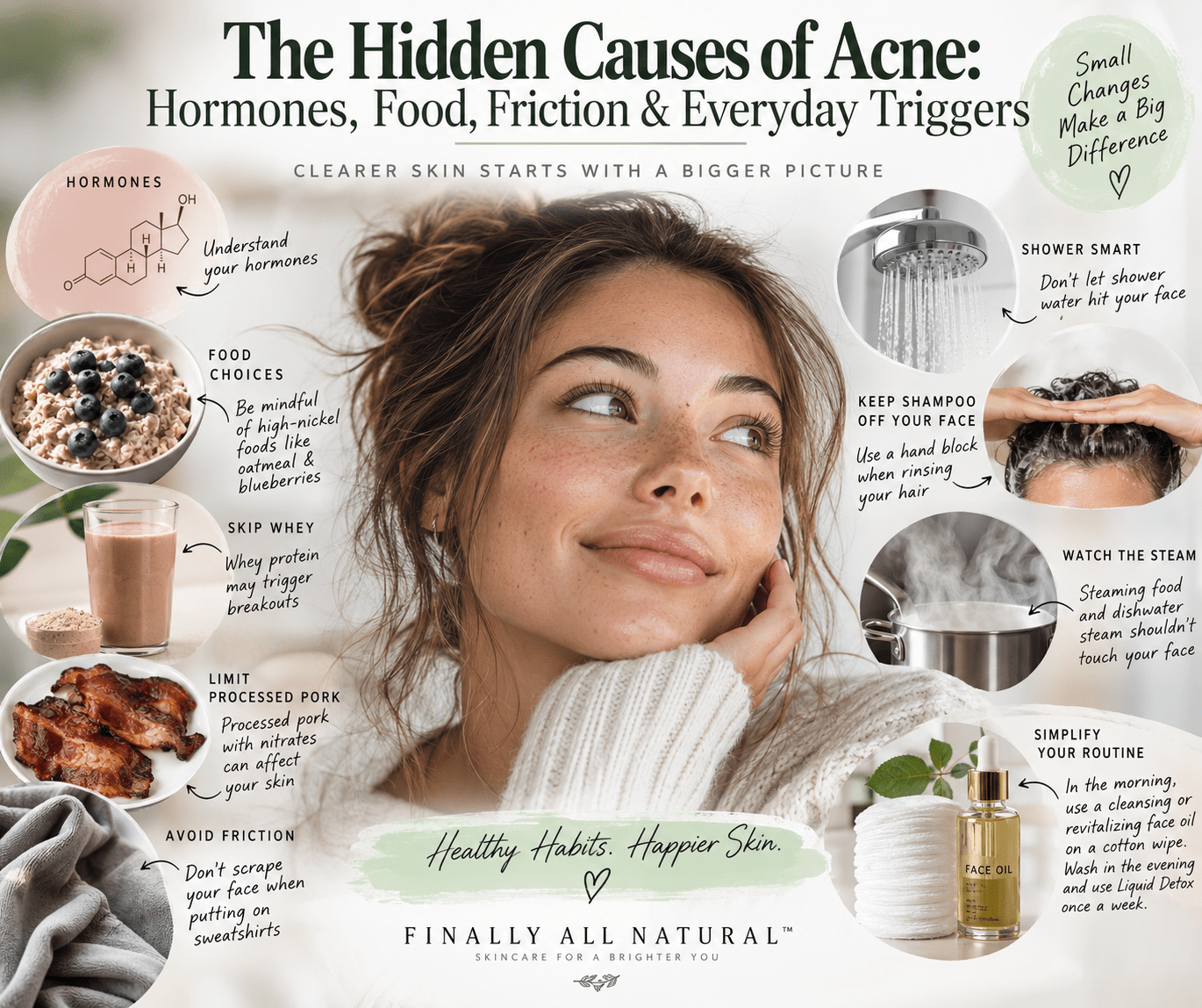 The Hidden Causes of Acne: Hormones, Food, Friction & Everyday Triggers - Finally All Natural