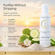 Natural Face Wash & Toner for Sensitive Skin | Cucumber + Kaolin Clay