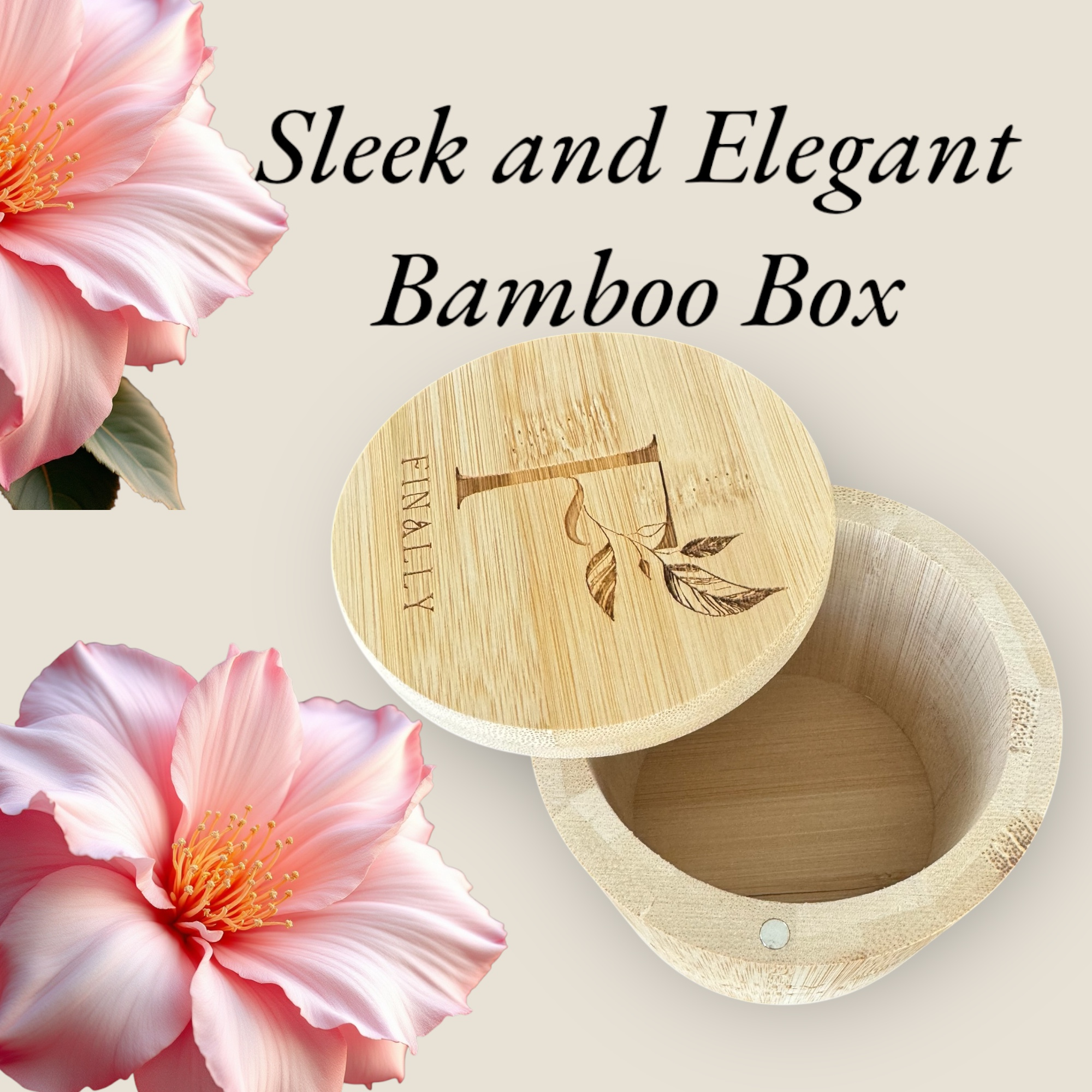 Bamboo box for makeup remover pads