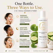 Natural Face Wash & Toner for Sensitive Skin | Cucumber + Kaolin Clay