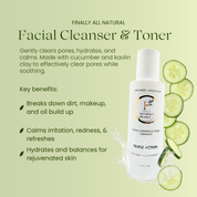 *New*Dual Action Natural Face Wash & Toner | Cucumber + Kaolin Clay