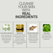 *New*Dual Action Natural Face Wash & Toner | Cucumber + Kaolin Clay