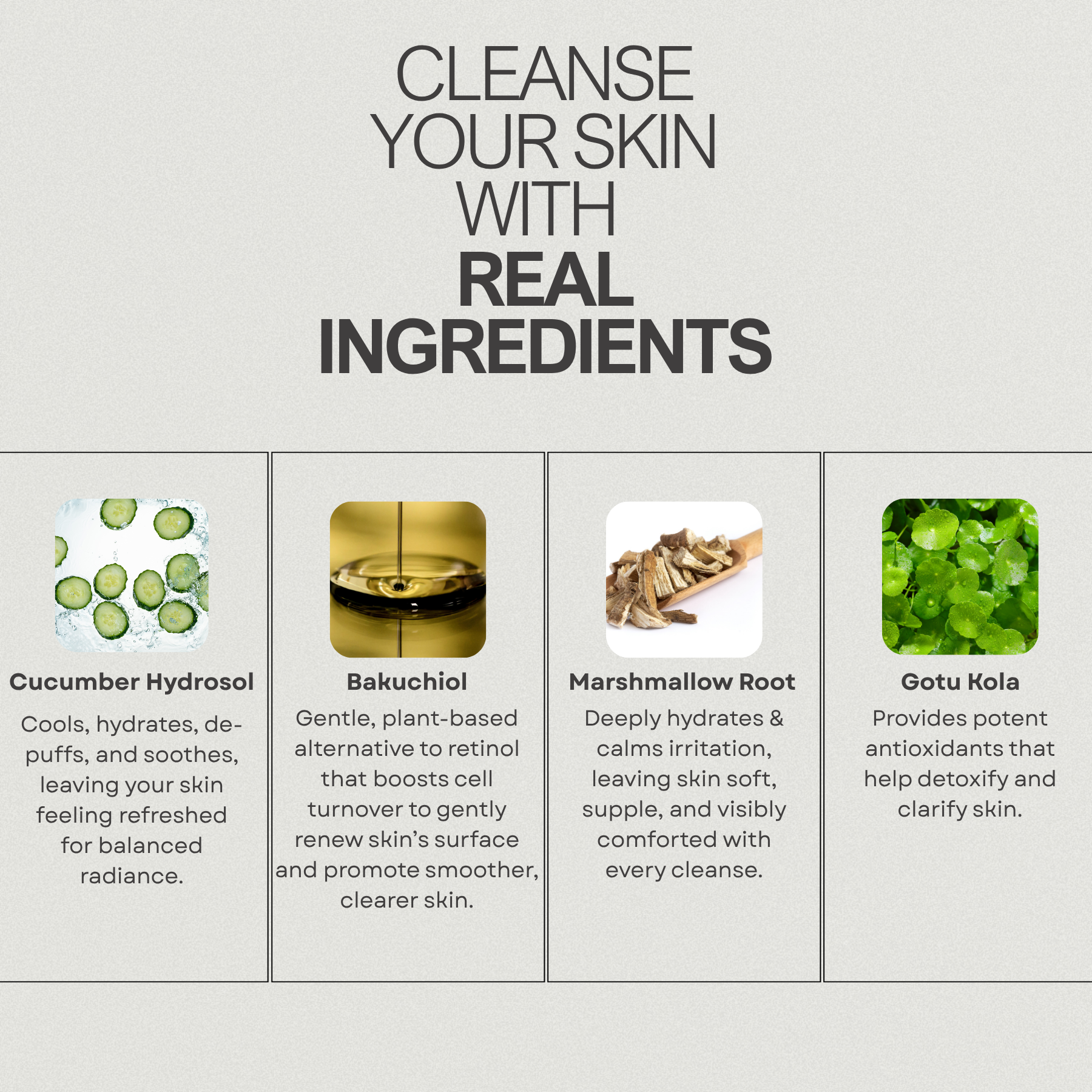 *New*Dual Action Natural Face Wash & Toner | Cucumber + Kaolin Clay