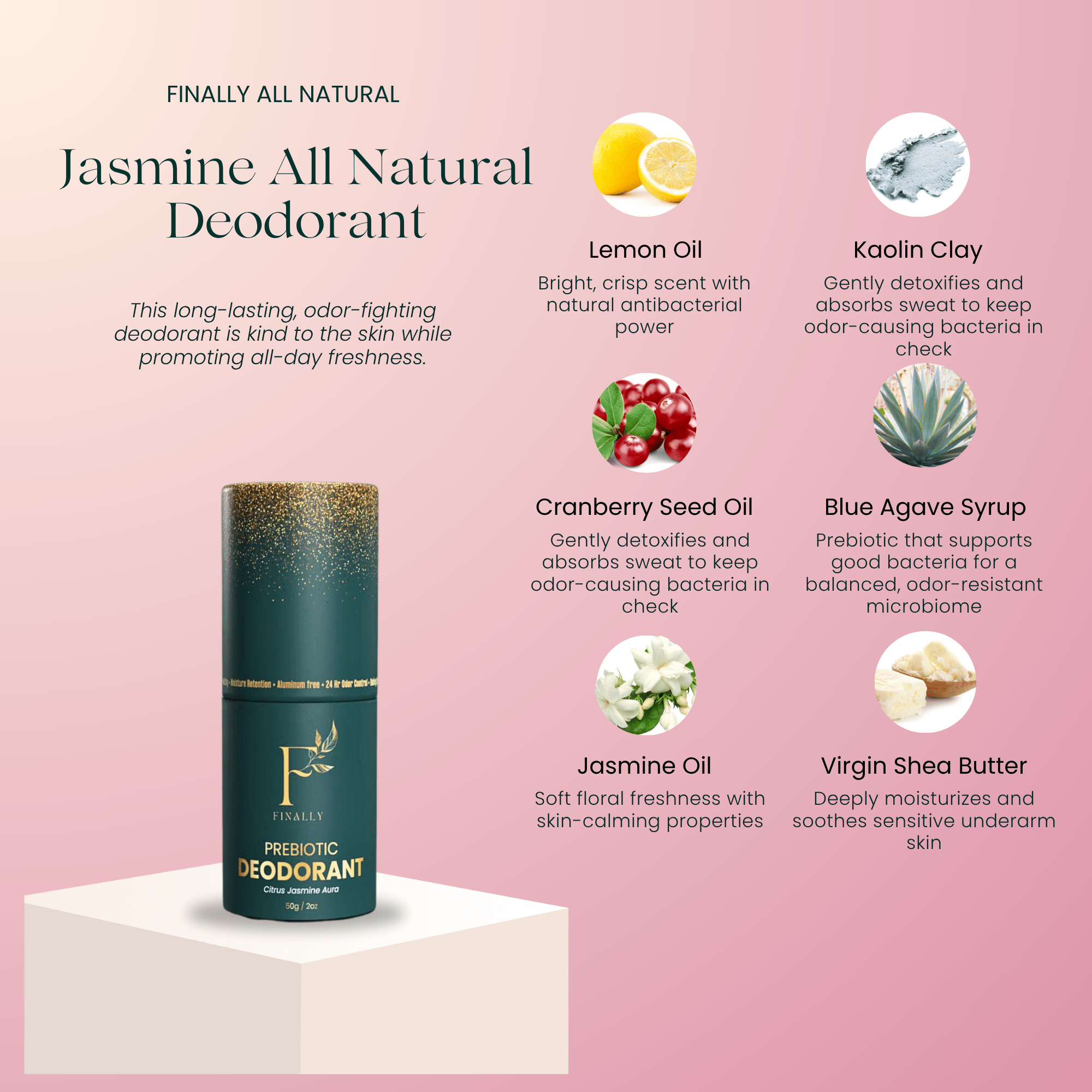 Jasmine All Natural Deodorant | Aluminum - Free - Finally All Natural