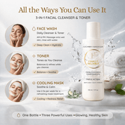 *New* Dual Action Natural Face Wash & Toner | Cucumber + Kaolin Clay - Finally All Natural