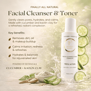 *New* Dual Action Natural Face Wash & Toner | Cucumber + Kaolin Clay - Finally All Natural