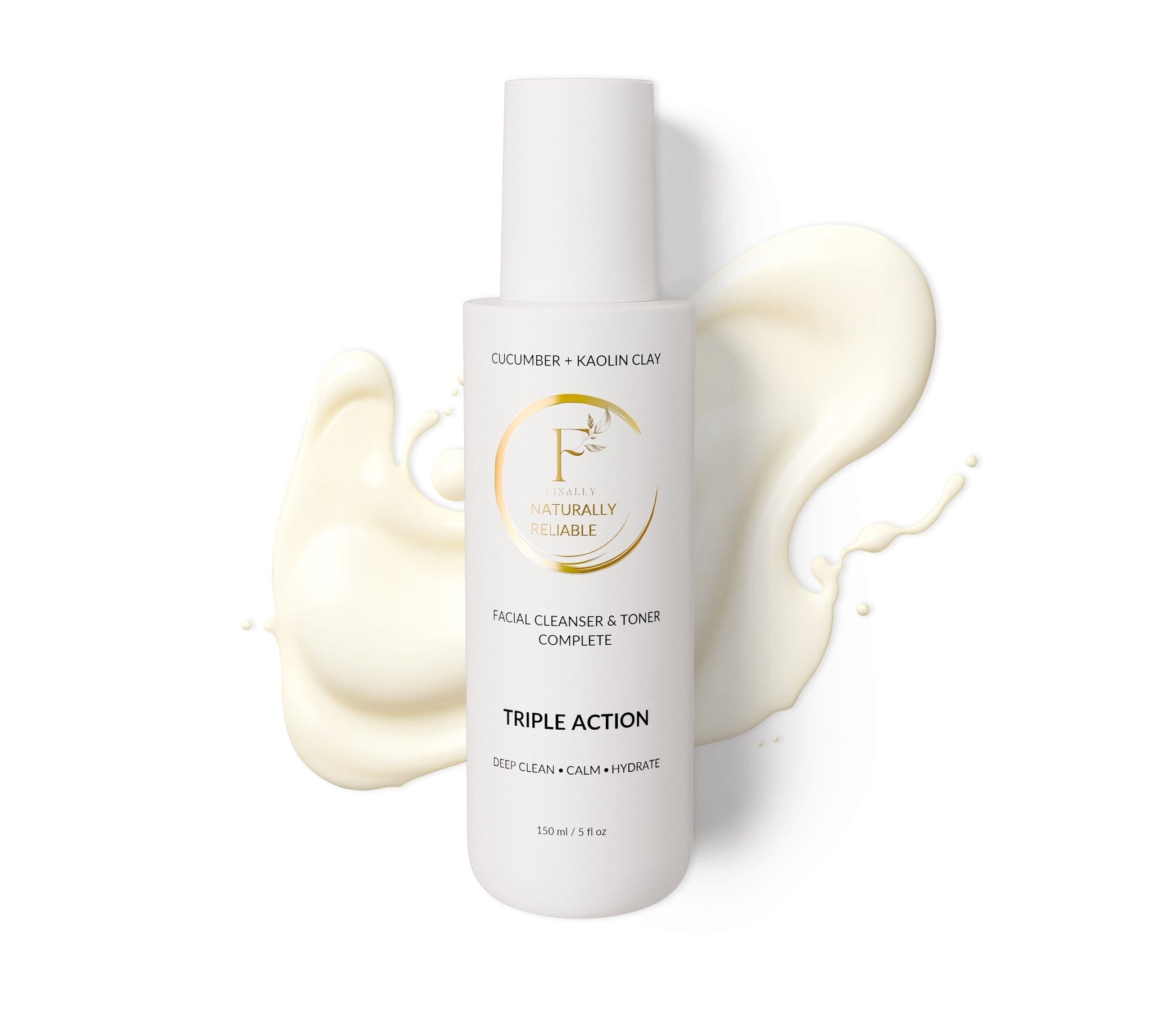 *New*Dual Action Natural Face Wash & Toner | Cucumber + Kaolin Clay - Finally All Natural