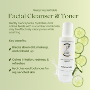 *New*Dual Action Natural Face Wash & Toner | Cucumber + Kaolin Clay - Finally All Natural