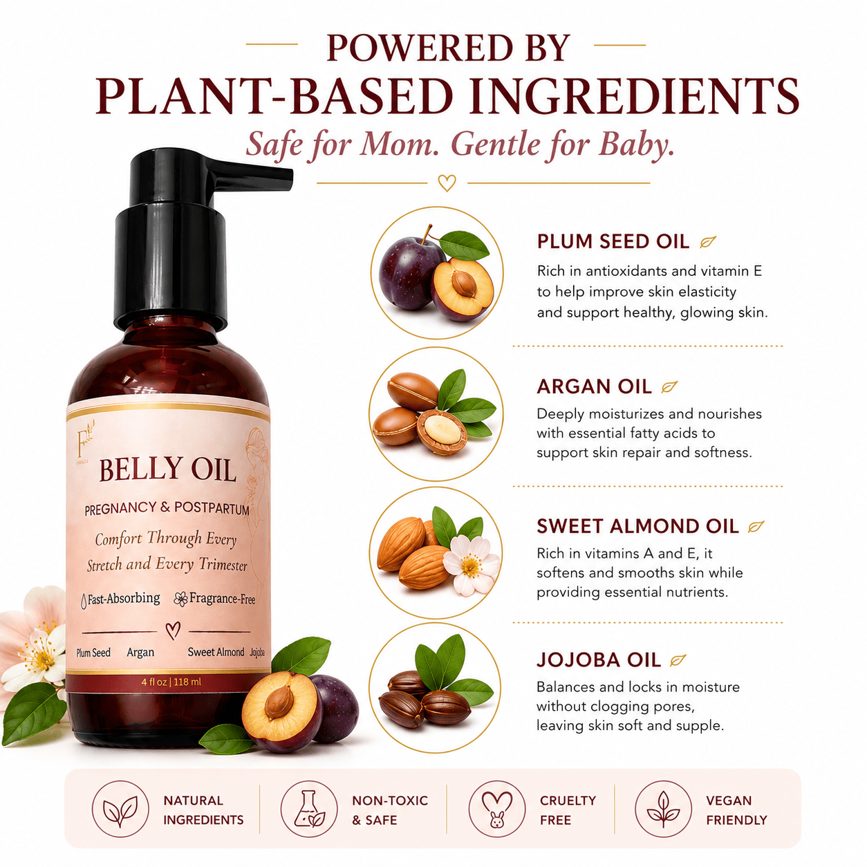 Pregnancy Belly Oil for Stretching Skin - Finally All Natural