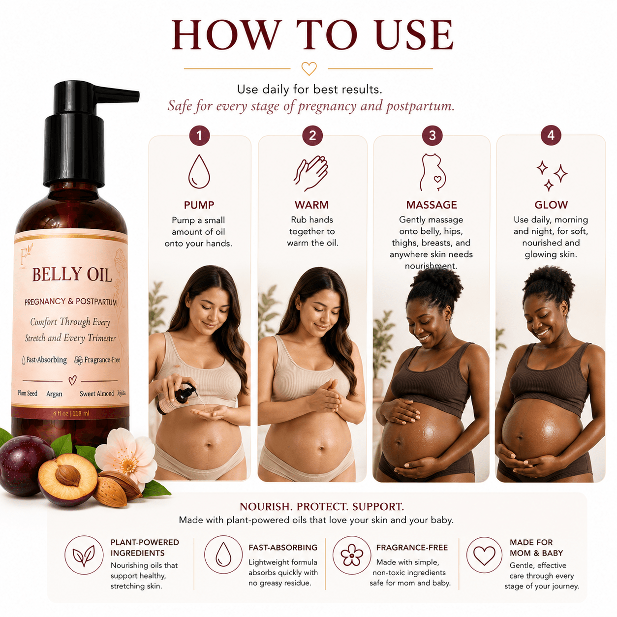 Pregnancy Belly Oil for Stretching Skin - Finally All Natural
